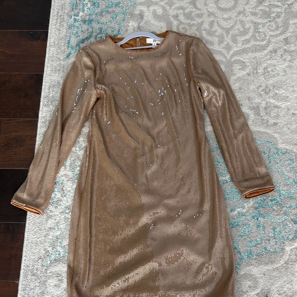 Banana Republic Elegant Long Sleeve Dress in Deep Brown - Picture 2 of 5